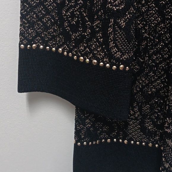 Ming Wang black/ gold  metallic knit jacket , size small - Picture 5 of 6